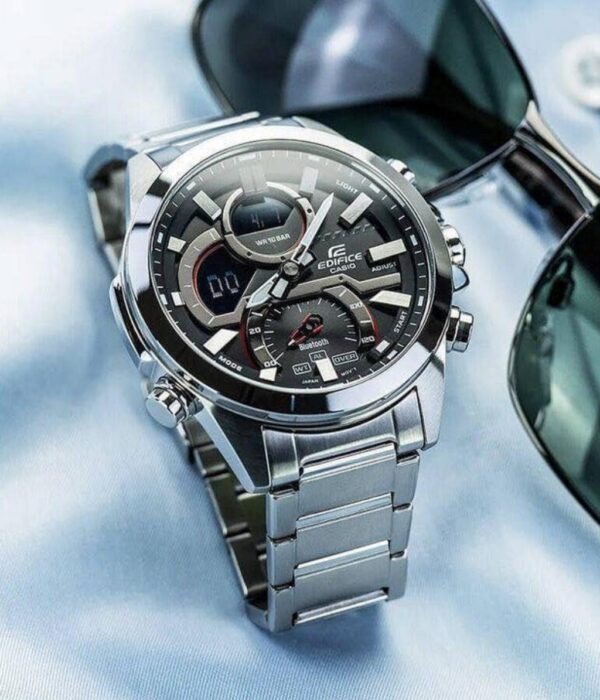 Đồng hồ Casio ECB-30D-1ADF Nam máy Pin (Quartz) Dây Inox (Thép Không Gỉ) mặt Tròn chính hãng