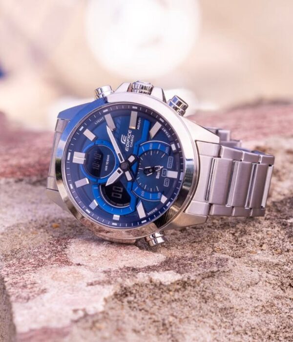 Đồng hồ Casio ECB-30D-2ADF Nam máy Pin (Quartz) Dây Inox (Thép Không Gỉ) mặt Tròn chính hãng