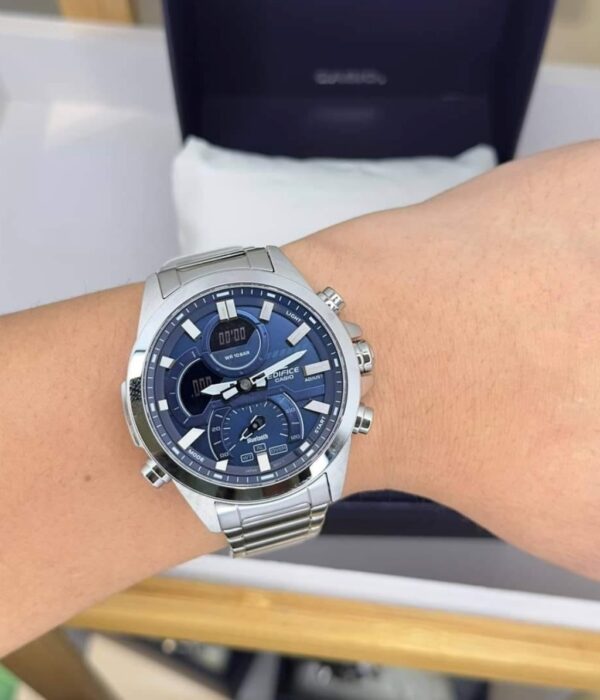 Đồng hồ Casio ECB-30D-2ADF Nam máy Pin (Quartz) Dây Inox (Thép Không Gỉ) mặt Tròn chính hãng
