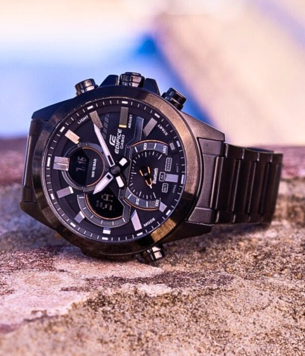 Đồng hồ Casio ECB-30DC-1ADF Nam máy Pin (Quartz) Dây Inox (Thép Không Gỉ) mặt Tròn chính hãng