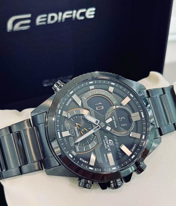 Đồng hồ Casio ECB-30DC-1ADF Nam máy Pin (Quartz) Dây Inox (Thép Không Gỉ) mặt Tròn chính hãng
