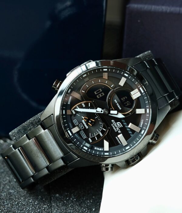 Đồng hồ Casio ECB-30DC-1ADF Nam máy Pin (Quartz) Dây Inox (Thép Không Gỉ) mặt Tròn chính hãng