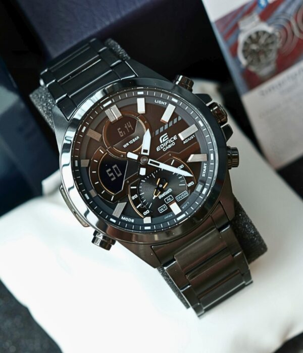 Đồng hồ Casio ECB-30DC-1ADF Nam máy Pin (Quartz) Dây Inox (Thép Không Gỉ) mặt Tròn chính hãng