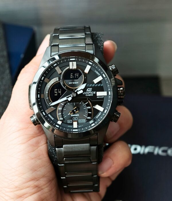 Đồng hồ Casio ECB-30DC-1ADF Nam máy Pin (Quartz) Dây Inox (Thép Không Gỉ) mặt Tròn chính hãng
