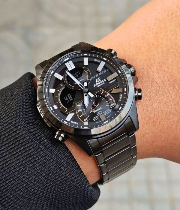 Đồng hồ Casio ECB-30DC-1ADF Nam máy Pin (Quartz) Dây Inox (Thép Không Gỉ) mặt Tròn chính hãng