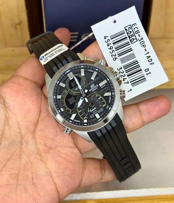Đồng hồ Casio ECB-30P-1ADF Nam máy Pin (Quartz) Dây Cao Su (Nhựa) mặt Tròn chính hãng