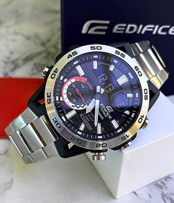 Đồng hồ Casio ECB-40D-1ADF Nam máy Pin (Quartz) Dây Inox (Thép Không Gỉ) mặt Tròn chính hãng