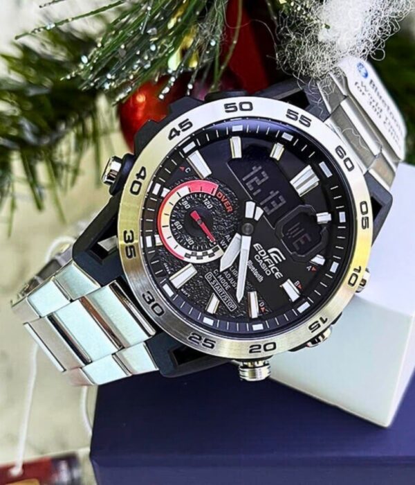 Đồng hồ Casio ECB-40D-1ADF Nam máy Pin (Quartz) Dây Inox (Thép Không Gỉ) mặt Tròn chính hãng