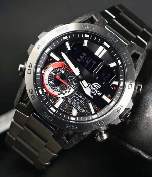 Đồng hồ Casio ECB-40D-1ADF Nam máy Pin (Quartz) Dây Inox (Thép Không Gỉ) mặt Tròn chính hãng