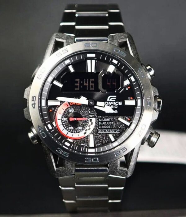 Đồng hồ Casio ECB-40D-1ADF Nam máy Pin (Quartz) Dây Inox (Thép Không Gỉ) mặt Tròn chính hãng