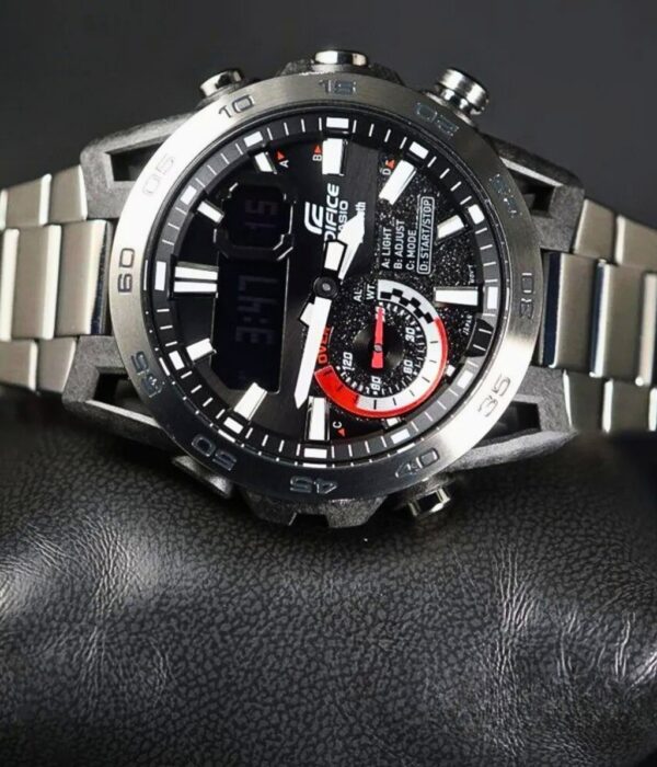 Đồng hồ Casio ECB-40D-1ADF Nam máy Pin (Quartz) Dây Inox (Thép Không Gỉ) mặt Tròn chính hãng