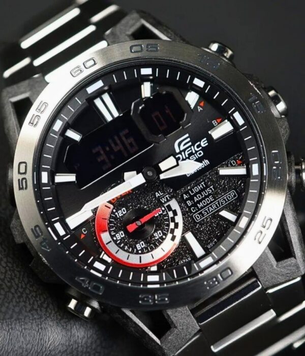 Đồng hồ Casio ECB-40D-1ADF Nam máy Pin (Quartz) Dây Inox (Thép Không Gỉ) mặt Tròn chính hãng