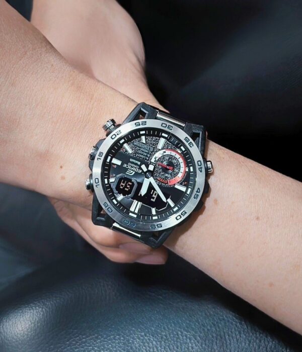 Đồng hồ Casio ECB-40D-1ADF Nam máy Pin (Quartz) Dây Inox (Thép Không Gỉ) mặt Tròn chính hãng