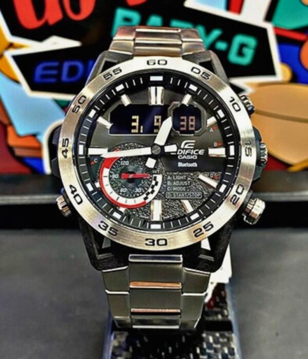 Đồng hồ Casio ECB-40D-1ADF Nam máy Pin (Quartz) Dây Inox (Thép Không Gỉ) mặt Tròn chính hãng