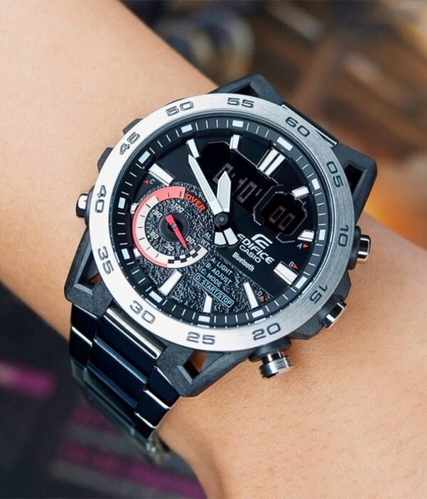 Đồng hồ Casio ECB-40D-1ADF Nam máy Pin (Quartz) Dây Inox (Thép Không Gỉ) mặt Tròn chính hãng