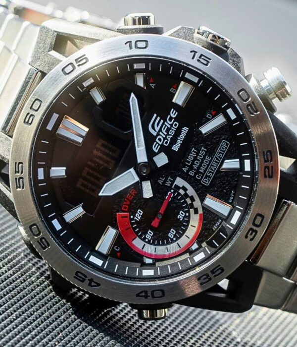 Đồng hồ Casio ECB-40D-1ADF Nam máy Pin (Quartz) Dây Inox (Thép Không Gỉ) mặt Tròn chính hãng