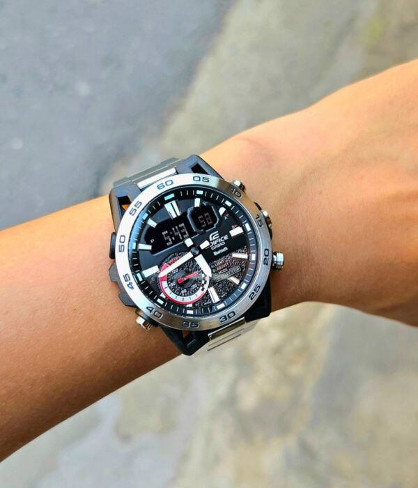 Đồng hồ Casio ECB-40D-1ADF Nam máy Pin (Quartz) Dây Inox (Thép Không Gỉ) mặt Tròn chính hãng