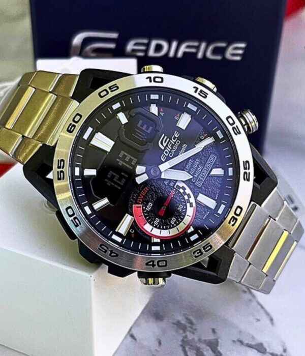 Đồng hồ Casio ECB-40D-1ADF Nam máy Pin (Quartz) Dây Inox (Thép Không Gỉ) mặt Tròn chính hãng