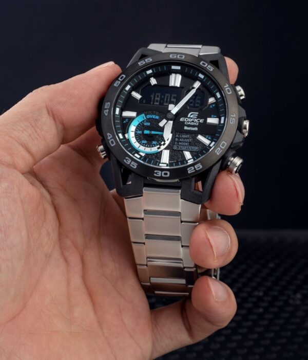 Đồng hồ Casio ECB-40DB-1ADF Nam máy Pin (Quartz) Dây Inox (Thép Không Gỉ) mặt Tròn chính hãng