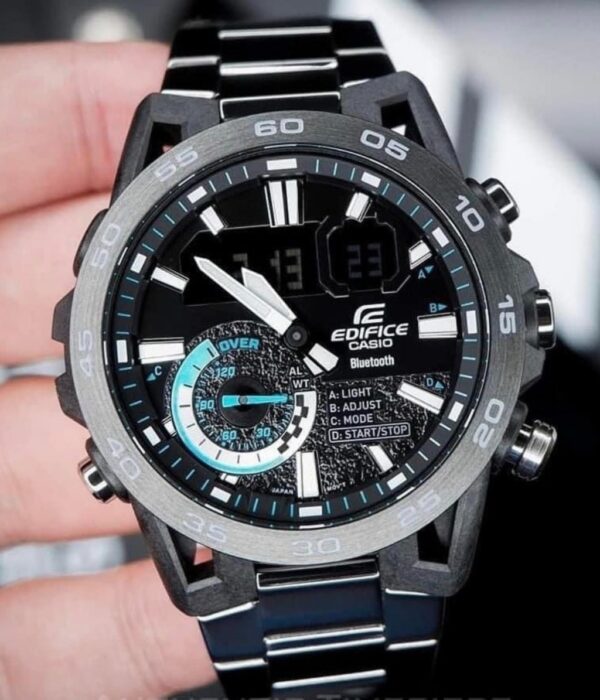 Đồng hồ Casio ECB-40DB-1ADF Nam máy Pin (Quartz) Dây Inox (Thép Không Gỉ) mặt Tròn chính hãng