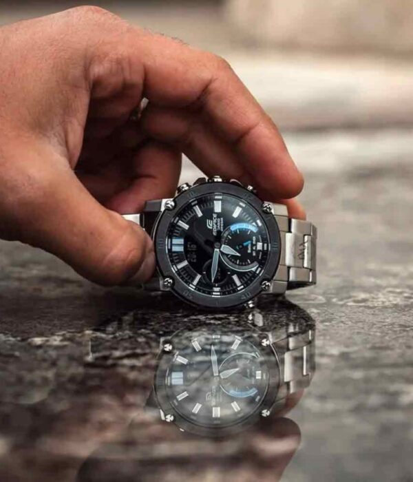 Đồng hồ Casio ECB-40DB-1ADF Nam máy Pin (Quartz) Dây Inox (Thép Không Gỉ) mặt Tròn chính hãng