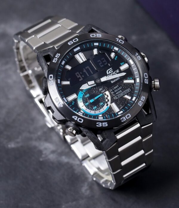 Đồng hồ Casio ECB-40DB-1ADF Nam máy Pin (Quartz) Dây Inox (Thép Không Gỉ) mặt Tròn chính hãng