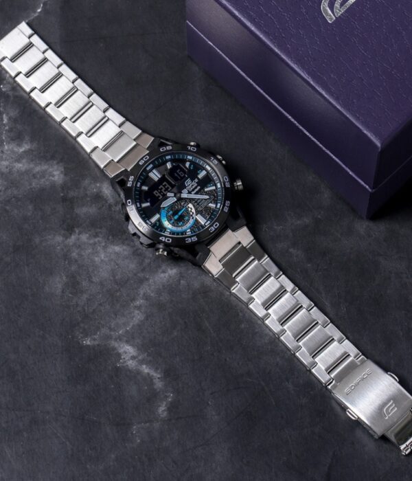 Đồng hồ Casio ECB-40DB-1ADF Nam máy Pin (Quartz) Dây Inox (Thép Không Gỉ) mặt Tròn chính hãng