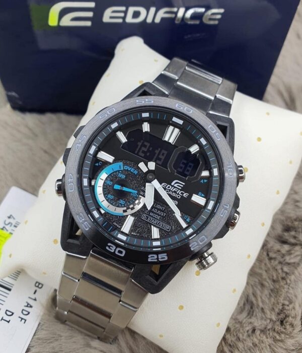 Đồng hồ Casio ECB-40DB-1ADF Nam máy Pin (Quartz) Dây Inox (Thép Không Gỉ) mặt Tròn chính hãng