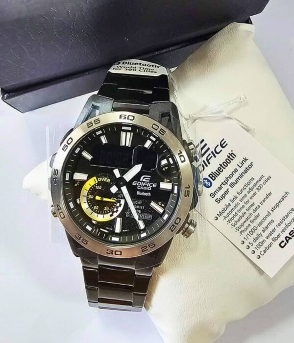 Đồng hồ Casio ECB-40DC-1ADF Nam máy Pin (Quartz) Dây Inox (Thép Không Gỉ) mặt Tròn chính hãng