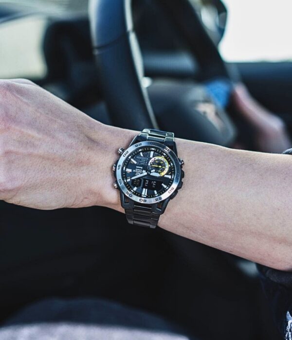 Đồng hồ Casio ECB-40DC-1ADF Nam máy Pin (Quartz) Dây Inox (Thép Không Gỉ) mặt Tròn chính hãng