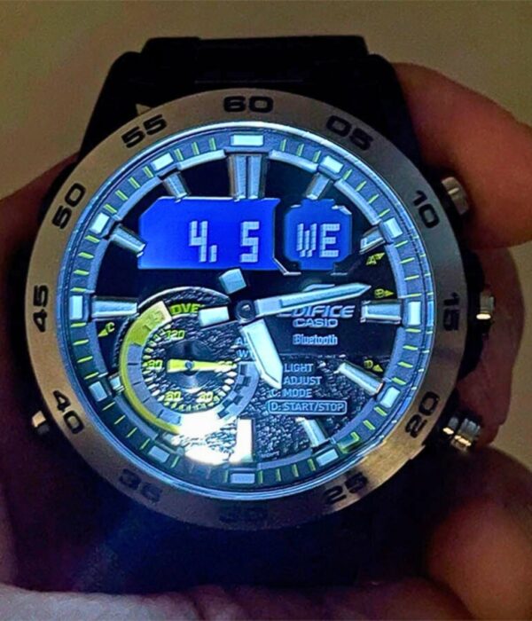 Đồng hồ Casio ECB-40DC-1ADF Nam máy Pin (Quartz) Dây Inox (Thép Không Gỉ) mặt Tròn chính hãng