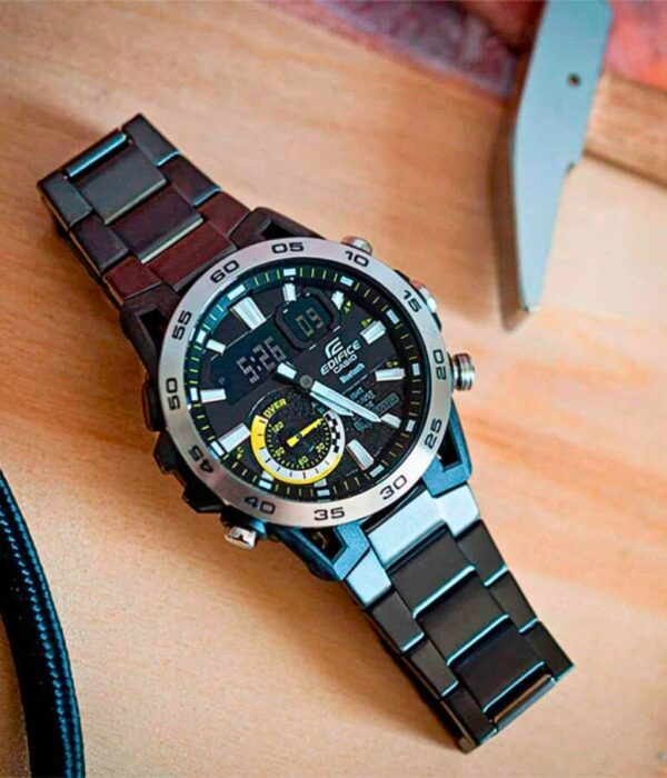 Đồng hồ Casio ECB-40DC-1ADF Nam máy Pin (Quartz) Dây Inox (Thép Không Gỉ) mặt Tròn chính hãng