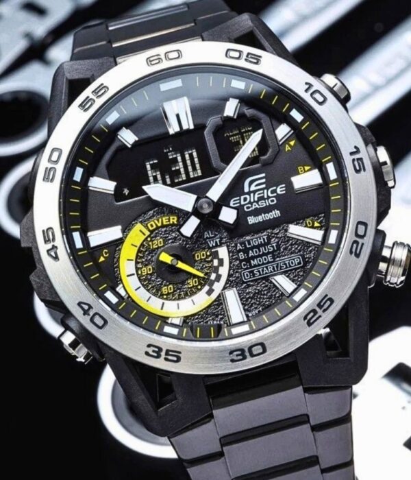 Đồng hồ Casio ECB-40DC-1ADF Nam máy Pin (Quartz) Dây Inox (Thép Không Gỉ) mặt Tròn chính hãng