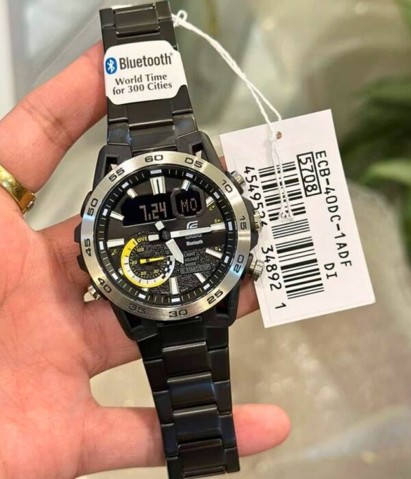 Đồng hồ Casio ECB-40DC-1ADF Nam máy Pin (Quartz) Dây Inox (Thép Không Gỉ) mặt Tròn chính hãng