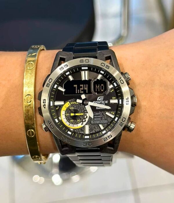 Đồng hồ Casio ECB-40DC-1ADF Nam máy Pin (Quartz) Dây Inox (Thép Không Gỉ) mặt Tròn chính hãng