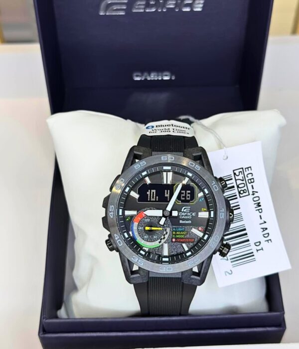 Đồng hồ Casio ECB-40MP-1ADF Nam máy Pin (Quartz) Dây Cao Su (Nhựa) mặt Tròn chính hãng