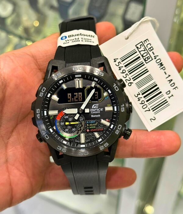 Đồng hồ Casio ECB-40MP-1ADF Nam máy Pin (Quartz) Dây Cao Su (Nhựa) mặt Tròn chính hãng