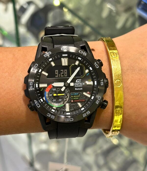 Đồng hồ Casio ECB-40MP-1ADF Nam máy Pin (Quartz) Dây Cao Su (Nhựa) mặt Tròn chính hãng