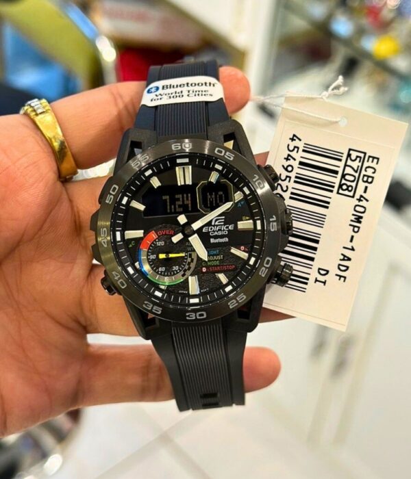 Đồng hồ Casio ECB-40MP-1ADF Nam máy Pin (Quartz) Dây Cao Su (Nhựa) mặt Tròn chính hãng