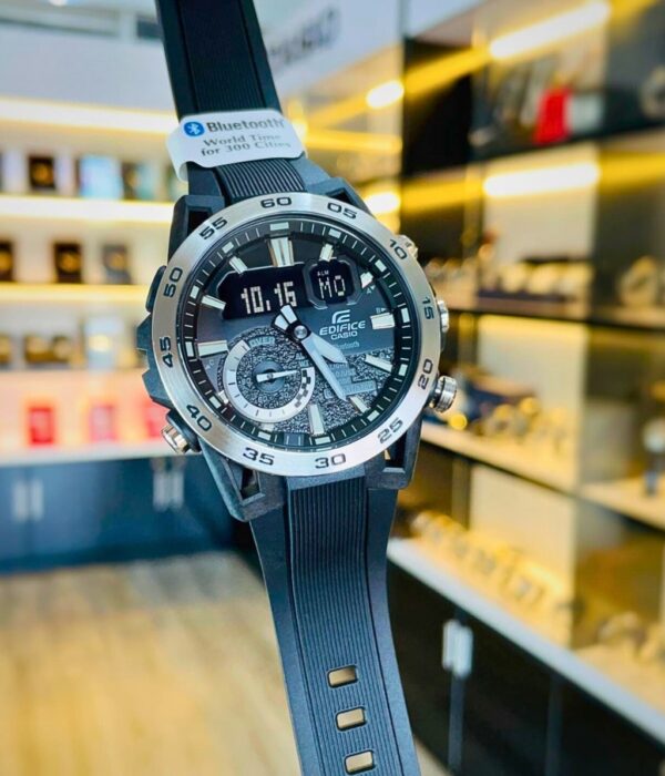 Đồng hồ Casio ECB-40P-1ADF Nam máy Pin (Quartz) Dây Cao Su (Nhựa) mặt Tròn chính hãng