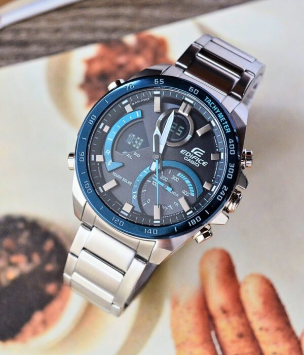 Đồng hồ Casio ECB-900DB-1BDR Nam máy Solar (Năng Lượng Ánh Sáng Mặt Trời) Dây Inox (Thép Không Gỉ) mặt Tròn chính hãng