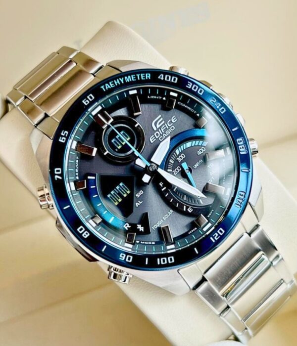 Đồng hồ Casio ECB-900DB-1BDR Nam máy Solar (Năng Lượng Ánh Sáng Mặt Trời) Dây Inox (Thép Không Gỉ) mặt Tròn chính hãng