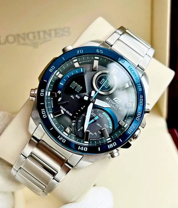 Đồng hồ Casio ECB-900DB-1BDR Nam máy Solar (Năng Lượng Ánh Sáng Mặt Trời) Dây Inox (Thép Không Gỉ) mặt Tròn chính hãng
