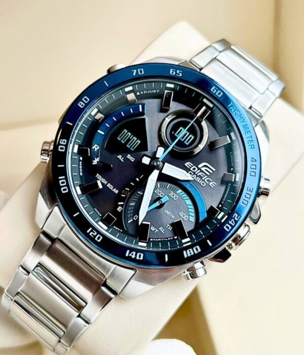 Đồng hồ Casio ECB-900DB-1BDR Nam máy Solar (Năng Lượng Ánh Sáng Mặt Trời) Dây Inox (Thép Không Gỉ) mặt Tròn chính hãng