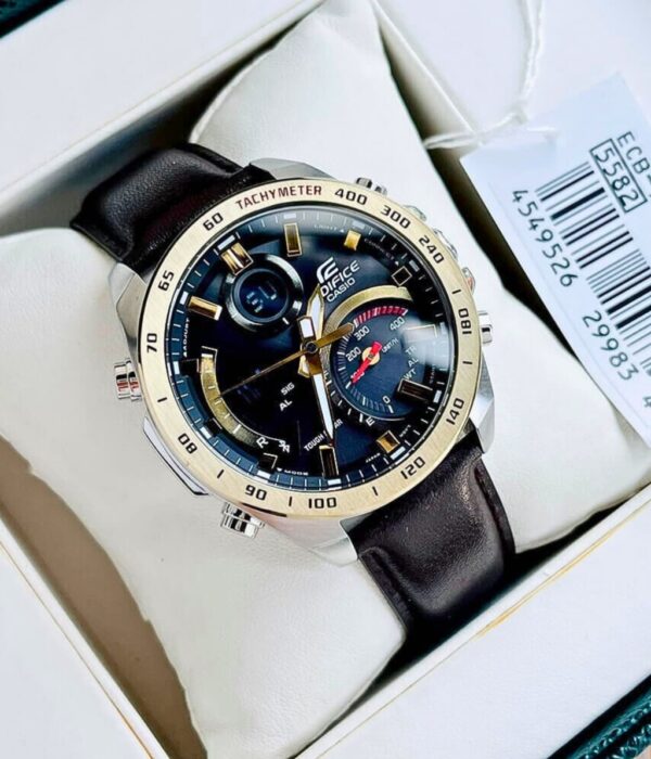 Đồng hồ Casio ECB-900GL-1ADR Nam máy Solar (Năng Lượng Ánh Sáng Mặt Trời) Dây Da mặt Tròn chính hãng