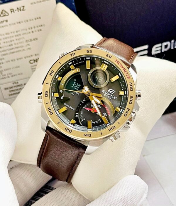 Đồng hồ Casio ECB-900GL-1ADR Nam máy Solar (Năng Lượng Ánh Sáng Mặt Trời) Dây Da mặt Tròn chính hãng