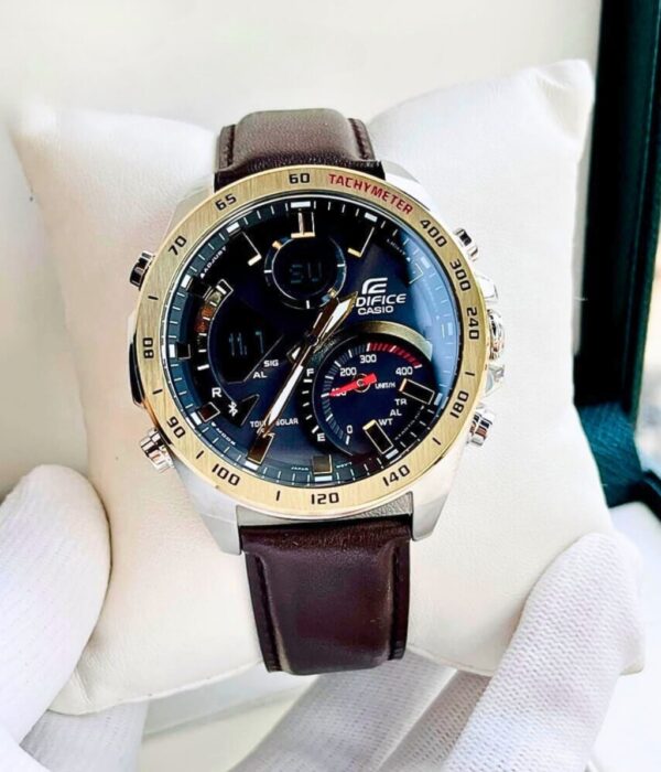 Đồng hồ Casio ECB-900GL-1ADR Nam máy Solar (Năng Lượng Ánh Sáng Mặt Trời) Dây Da mặt Tròn chính hãng