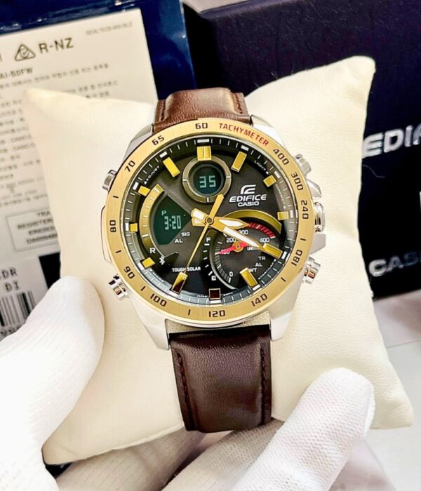 Đồng hồ Casio ECB-900GL-1ADR Nam máy Solar (Năng Lượng Ánh Sáng Mặt Trời) Dây Da mặt Tròn chính hãng