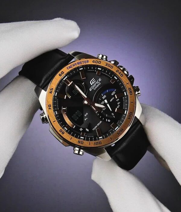 Đồng hồ Casio ECB-900GL-1BDR Nam máy Solar (Năng Lượng Ánh Sáng Mặt Trời) Dây Da mặt Tròn chính hãng