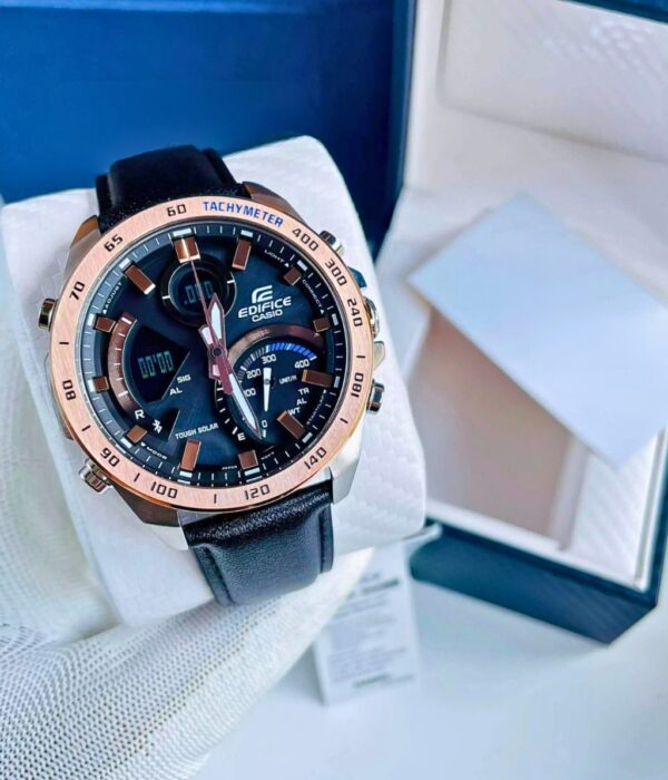 Đồng hồ Casio ECB-900GL-1BDR Nam máy Solar (Năng Lượng Ánh Sáng Mặt Trời) Dây Da mặt Tròn chính hãng